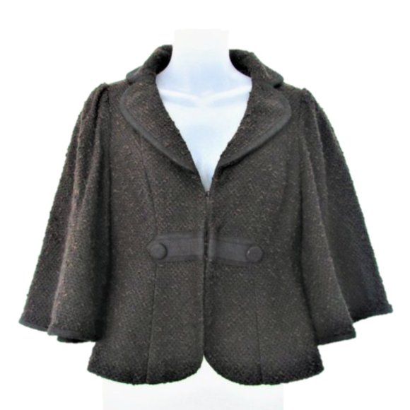 Manteau Nanette Lepore Pour Femme - Taille 10 - Noir Avec Motifs Crème - Occasion Très Bon état